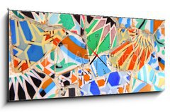 Obraz s hodinami 1D - 120 x 50 cm F_AB60928909 - Barcelona, Spain - Gaudi mosaic