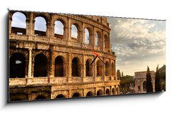 Obraz s hodinami   Roma, Colosseo, 120 x 50 cm