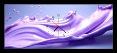 Obraz s hodinami 1D panorama - 120 x 50 cm F_AB628987228 - Abstract purple fluid art in bright colors. Lavender background for advertising cosmetic products.Generative Ai content.