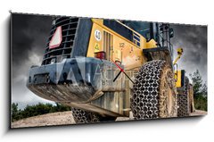 Obraz s hodinami 1D panorama - 120 x 50 cm F_AB64132721 - Construction machine