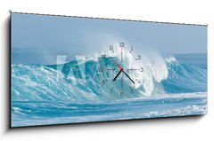 Obraz s hodinami 1D panorama - 120 x 50 cm F_AB6433940 - cresting wave