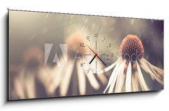 Obraz s hodinami 1D - 120 x 50 cm F_AB64765134 - summer flower under rain