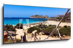 Obraz s hodinami 1D panorama - 120 x 50 cm F_AB65475303 - Falasarna beach, Crete, Greece