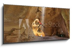 Obraz s hodinami   Clay huge caves beautifully illuminated, 120 x 50 cm