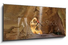 Obraz s hodinami 1D - 120 x 50 cm F_AB65592568 - Clay huge caves beautifully illuminated - Clay obrovsk jeskyn krsn osvtlen