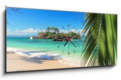 Obraz s hodinami 1D panorama - 120 x 50 cm F_AB65661967 - Karibik - karibský