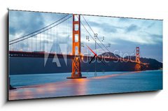 Obraz s hodinami 1D panorama - 120 x 50 cm F_AB66547787 - Famous Golden Gate Bridge in San Francisco