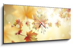 Obraz s hodinami 1D - 120 x 50 cm F_AB66663515 - Autumn leaves