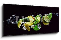Obraz s hodinami   Mojito, 120 x 50 cm