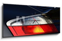 Obraz s hodinami 1D panorama - 120 x 50 cm F_AB6696510 - feu arričre auto noire