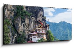 Obraz s hodinami   Taktsang Palphug Monastery Paro Bhutan, 120 x 50 cm