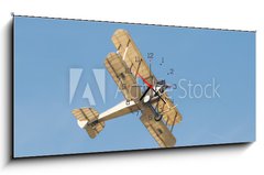 Obraz s hodinami   vintage linen covered biplane circa WW1, 120 x 50 cm