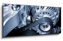 Obraz s hodinami   timing belt, 120 x 50 cm