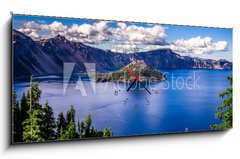 Obraz s hodinami   Crater Lake, Oregon, 120 x 50 cm