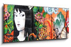 Obraz s hodinami 1D - 120 x 50 cm F_AB69829124 - geisha_1