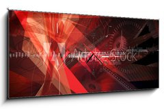 Obraz s hodinami   an abstract explosion, 120 x 50 cm