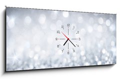 Obraz s hodinami 1D panorama - 120 x 50 cm F_AB70637827 - silver glitter