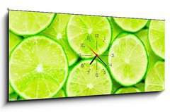 Obraz s hodinami 1D panorama - 120 x 50 cm F_AB71346931 - Lime Background