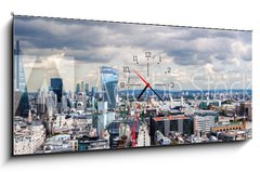 Obraz s hodinami 1D panorama - 120 x 50 cm F_AB71403403 - The City of London Panorama - Panorama Londýna