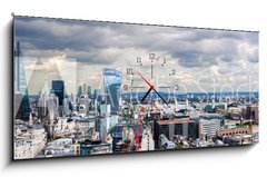 Obraz s hodinami   The City of London Panorama, 120 x 50 cm