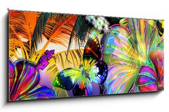 Obraz s hodinami 1D panorama - 120 x 50 cm F_AB7162456 - sunset beach