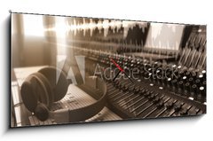 Obraz s hodinami 1D panorama - 120 x 50 cm F_AB71693780 - Sound Studio