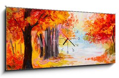 Obraz s hodinami 1D panorama - 120 x 50 cm F_AB71850437 - Oil painting landscape