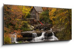 Obraz s hodinami 1D panorama - 120 x 50 cm F_AB72228379 - Autumn Splendor - Podzimn arm