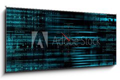 Obraz s hodinami 1D panorama - 120 x 50 cm F_AB72269104 - Abstract computer code background