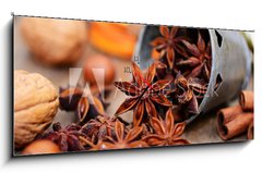 Obraz s hodinami 1D panorama - 120 x 50 cm F_AB72512517 - Weihnachtsgewrze