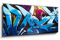 Obraz s hodinami   Street art graffiti, 120 x 50 cm