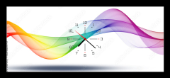 Obraz s hodinami 1D panorama - 120 x 50 cm F_AB728026049 - Abstract background of bright colorful wavy lines