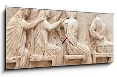 Obraz s hodinami 1D panorama - 120 x 50 cm F_AB73668274 - Ancient Greek Temple Frieze detail, Delhpi, Greece