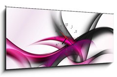 Obraz s hodinami 1D panorama - 120 x 50 cm F_AB74046306 - elegant abstract waves
