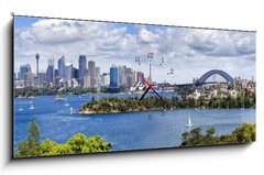 Obraz s hodinami   Sy CBD from Taronga 04 Panorama, 120 x 50 cm