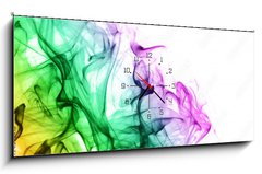 Obraz s hodinami 1D panorama - 120 x 50 cm F_AB74531413 - colored smoke - barevný kouř