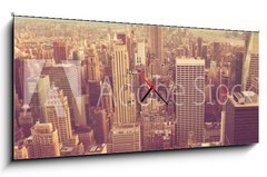Obraz s hodinami 1D panorama - 120 x 50 cm F_AB74609709 - Manhattan with vintage tone