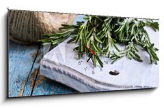 Obraz s hodinami   Rosemary, 120 x 50 cm