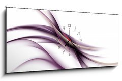 Obraz s hodinami   abstrakcyjne fale, 120 x 50 cm