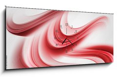Obraz s hodinami 1D panorama - 120 x 50 cm F_AB75959567 - Elegant Red Waves