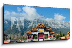 Obraz s hodinami 1D panorama - 120 x 50 cm F_AB76553399 - Chongsheng Monastery - Klter Chongsheng