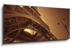 Obraz s hodinami 1D panorama - 120 x 50 cm F_AB7674232 - Paris