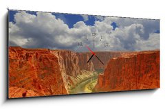 Obraz s hodinami   Water in the Beginning of the Grand Canyon, 120 x 50 cm