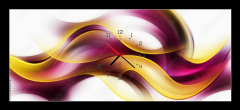 Obraz s hodinami   Beautiful Yellow Waves On a White Background, 120 x 50 cm