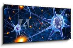 Obraz s hodinami 1D panorama - 120 x 50 cm F_AB78707112 - nerve cells