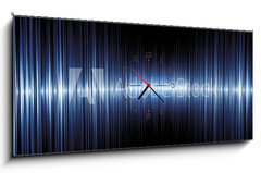 Obraz s hodinami 1D panorama - 120 x 50 cm F_AB7877189 - radio sund wave - rdiov vlna