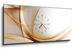 Obraz s hodinami   Elegant Gold Waves, 120 x 50 cm