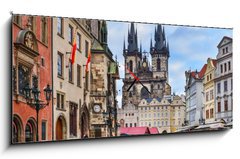 Obraz s hodinami 1D panorama - 120 x 50 cm F_AB80631024 - Prague, Czech Republic, Central Europe, 26.12.2014. The view ove