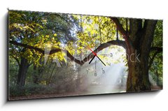 Obraz s hodinami 1D panorama - 120 x 50 cm F_AB80921295 - mighty oak tree - mocný dub
