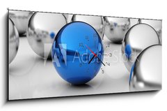 Obraz s hodinami 1D panorama - 120 x 50 cm F_AB82377710 - Business. 3D. Leader Concept